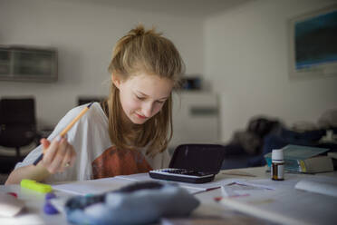 Girl learning at home - DKOF00042