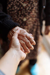 Grandson holding his grandmother's hand - ADSF09528