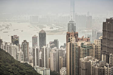 Skyline of Hong Kong from Victoria Peak, Hong Kong, China - DHEF00201