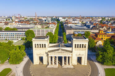 Germany, Bavaria, Munich, Drone view of Propylaea city gate - SIEF10006