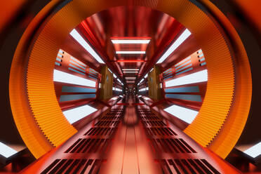 Three dimensional render of futuristic corridor inside spaceship or space station - SPCF00858