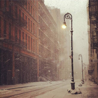 Snow covered a Soho street - CAVF88353