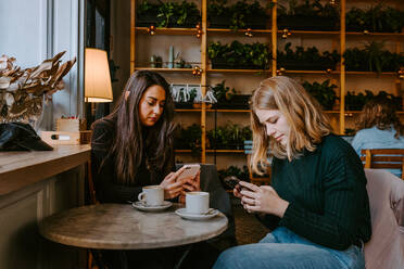 Freundinnen ruhen sich in einem gemütlichen Cafe aus - ADSF11443