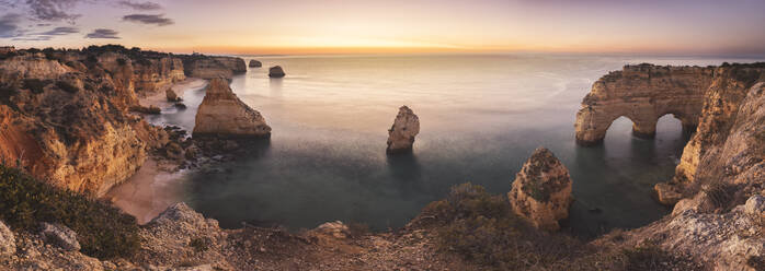 Algarve Cliffs in panoramic from aerial view - CAVF88586