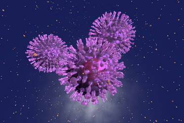 Dreidimensionale Darstellung der violetten COVID-19-Zellen - SPCF00889