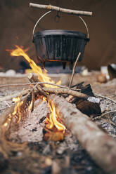 Pot hanged over campfire - SASF00015