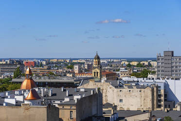 Poland, Lodz, Rooftops of residential district - ABOF00543