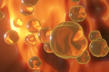 Dreidimensionale Darstellung von Cholesterin, das im menschlichen Körper schwimmt - SPCF00928