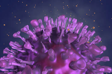 Three dimensional render of purple COVID-19 cell - SPCF00932