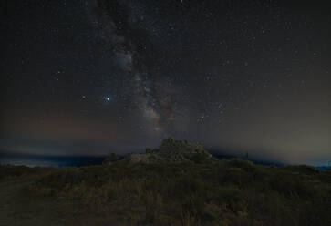 Milky Way over an ancient nuraghe in Sardinia - CAVF88601