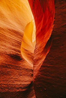 Narrow slot canyons in Escalante, Utah during summer roadtrip. - CAVF88749