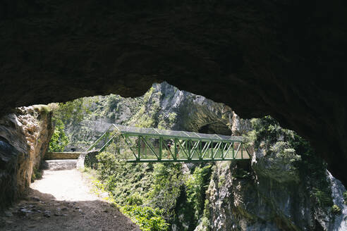 Mountain path connected to bridge at Ruta Del Cares, Asturias, Spain - DGOF01403