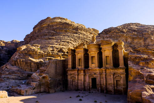 The Monastery of the ancient ruined city of Petra, Jordan - CAVF88973