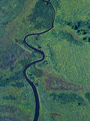 Aerial view of river winding along green landscape of Krabbe Peninsula - KNTF05297