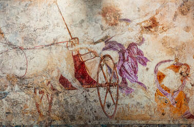 Alte Fresken im Grabhügel, Aigai, Vergina, UNESCO-Weltkulturerbe, Griechenland, Europa - RHPLF17501