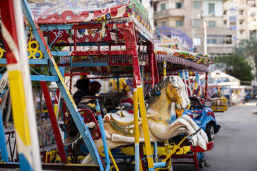 A free outdoor ride park for children in Alexandria, Egypt - CAVF89343