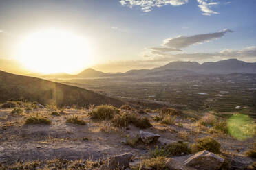 Greece, Crete, Lentas, Messara Plain at sunset - MAMF01286