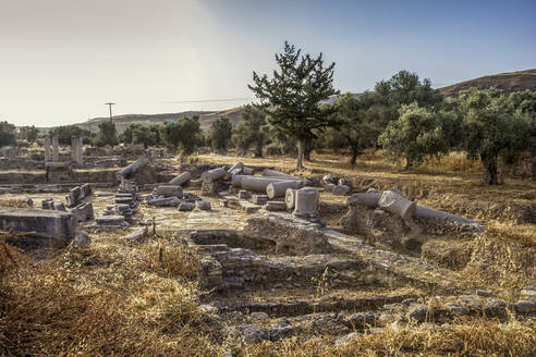 Apollon-Tempel bei Sonnenuntergang in Gortyn, Kreta, Griechenland - MAMF01312