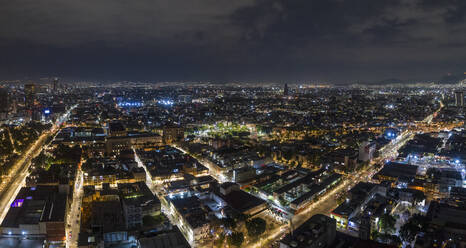 Luftaufnahme Mexiko-Stadt Stadtbild bei Nacht, Mexiko - FSIF05152