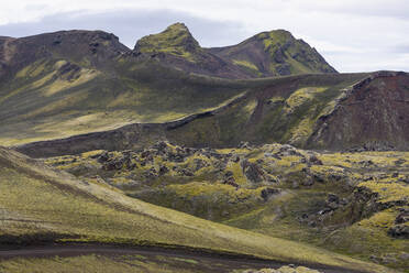 Scenic view moss covered rock formations, Iceland - FSIF05204