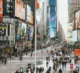 Advertisements along bustling Times Square, New York City, New York, USA - FSIF05227