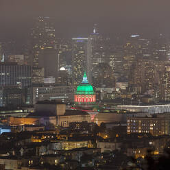 Night view of financial district and city hall at San Francisco, California, USA - AHF00115