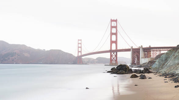 Golden Gate Bridge against clear sky at San Francisco, California, USA - AHF00128