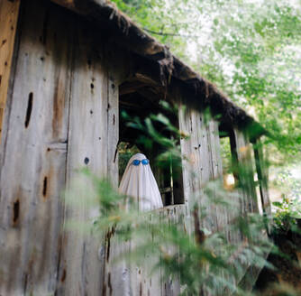 Vintage Ghost Costume Photoshoot Challenge Through an Old Window - CAVF89756