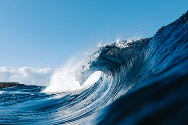 Powerful blue breaking ocean waves with white foam - ADSF16631