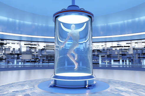 3D rendered illustration of android being created in regeneration tank - SPCF01049