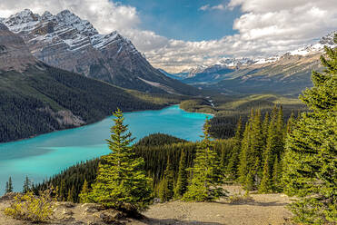 Magnificent scenery of beautiful lake with clean plain water reflecting rocky mountains and green forest in sunny day in Duffey Lake Provincial Park in Canada - ADSF17049