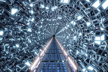 3D rendered Illustration interior of psychedelic alien corridor - SPCF01092