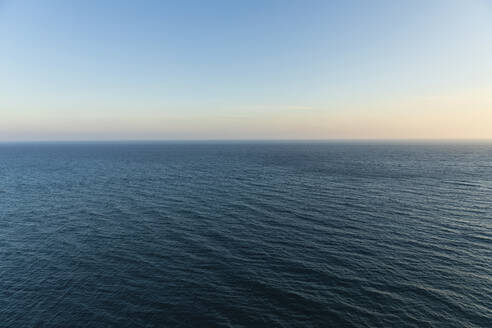 Mediterranean Sea at dusk with clear line of horizon in background - SKF01606