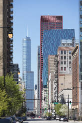 Wabash Avenue buildings on sunny day, Chicago, USA - AHF00148