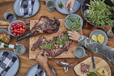 Summer Barbecue Spread with Steak and Venison and Chimichurri - CAVF90188
