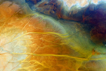 Aerial view of brown acidic landscape of Rio Tinto Mines area - DSGF02280