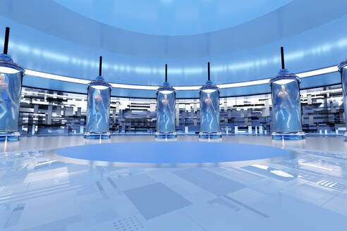 Three dimensional render of futuristic human cloning facility - SPCF01113