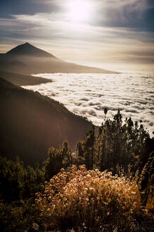 Ehrfurcht vor der Landschaft mit Wolkenlandschaft im Nationalpark El Teide, Teneriffa, Spanien - SIPF02201