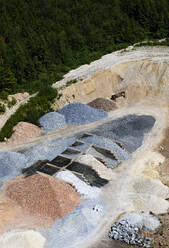 Aerial view of quarry, Attersee, Salzkammergut, Austria - WWF05620