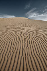 Natürliches Wellenmuster auf dem Sand der Cadiz-Dünen in der Mojave-Wüste, Südkalifornien, USA - BCDF00487