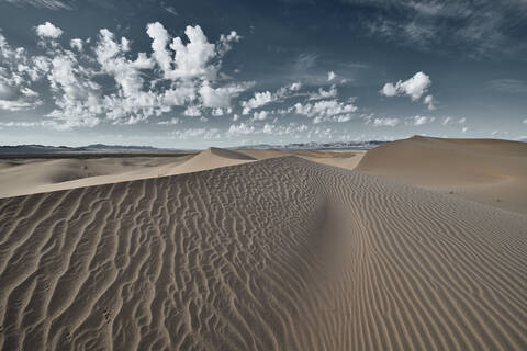 Landscape of Cadiz Dunes at Mojave Desert, Southern California, USA stock photo