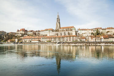 Reflection of beautiful city seen over aare river in Switzerland - FLMF00341