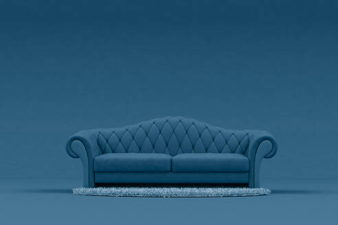 Blaues Sofa mit hellblauem Teppich - GCAF00002