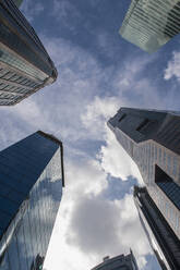 Looking up the skyscrapers in the Singapoeran financial district - CAVF90492