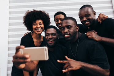 Group of black race friends taking a selfie - ADSF17632