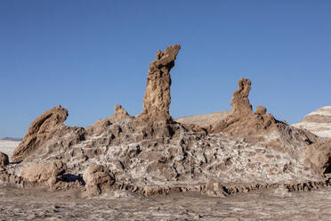 The stone formation Tres Marias, Valle de le Luna, Los Flamencos National Reserve, Antofagasta Region, Chile, South America - RHPLF17892