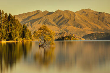 Lake Wanaka bei Sonnenaufgang, Mount-Aspiring-Nationalpark, UNESCO-Weltkulturerbe, Otago, Südinsel, Neuseeland, Pazifik - RHPLF17925