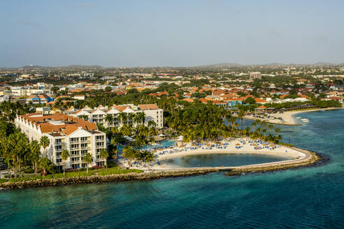 Aerial view of resort Oranjestad, Aruba, ABC Islands, Dutch Antilles, Caribbean, Central America - RHPLF18006
