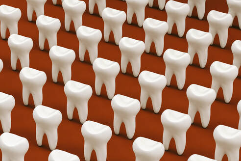 Pattern of white molars against red background - GCAF00021