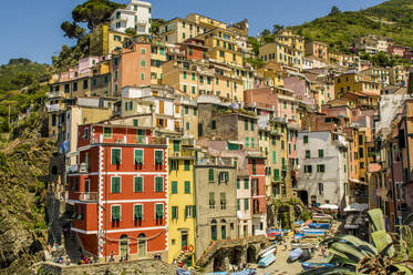 Riomaggiore, Cinque Terre, UNESCO-Weltkulturerbe, Ligurien, Italien, Europa - RHPLF18218